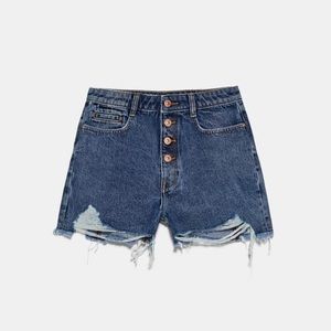 Zara high waist denim shorts